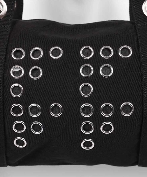 FANCY CLUB(ファンシークラブ)の「A'GEM/9 × .kom 『FANCY CLUB/ファンシークラブ』 FFFF EYELET DUFFLE BAG/アイレット ダッフル バッグ(トートバッグ・レディース・カモフラージュ/ブラック・FREE)」の15枚目の写真
