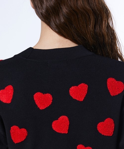 DOUBLE STANDARD CLOTHING(ダブルスタンダードクロージング)の「SNOWY ハートカーディガン(カーディガン/ボレロ・レディース・ブルー/ブラック×レッド・FREE)」の9枚目の写真