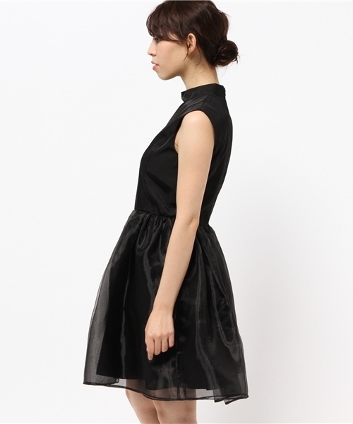 N.（N. Natural Beauty Basic）（エヌエヌナチュラルビューティーベーシック）の「【美人百花 1月号掲載】オーガンジーフレアドレス（ワンピース・レディース・ブラック/ブラック系その他・MEDIUM）」の6枚目の写真