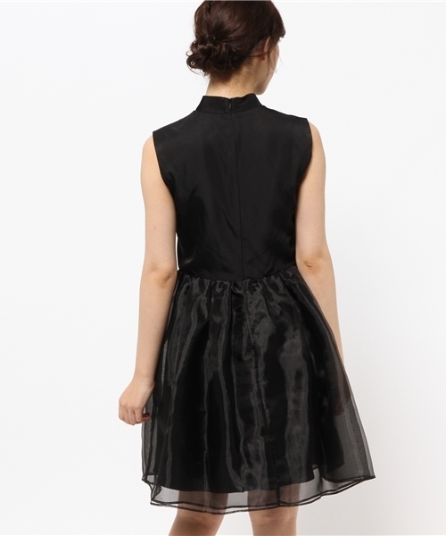 N.（N. Natural Beauty Basic）（エヌエヌナチュラルビューティーベーシック）の「【美人百花 1月号掲載】オーガンジーフレアドレス（ワンピース・レディース・ブラック/ブラック系その他・MEDIUM）」の7枚目の写真