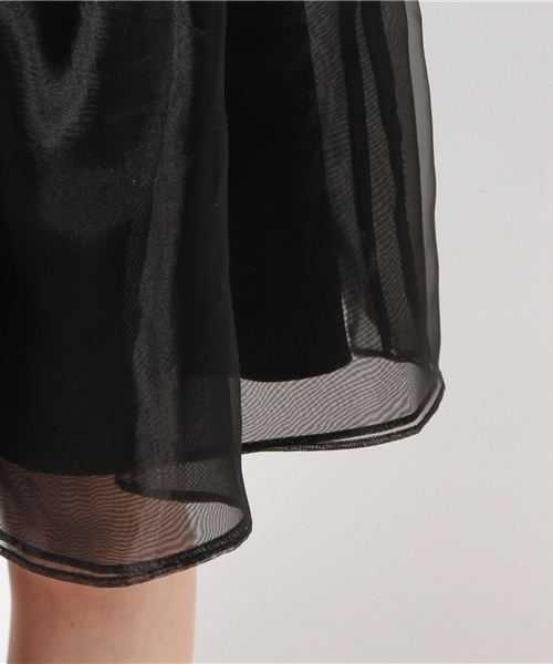 N.（N. Natural Beauty Basic）（エヌエヌナチュラルビューティーベーシック）の「【美人百花 1月号掲載】オーガンジーフレアドレス（ワンピース・レディース・ブラック/ブラック系その他・MEDIUM）」の3枚目の写真