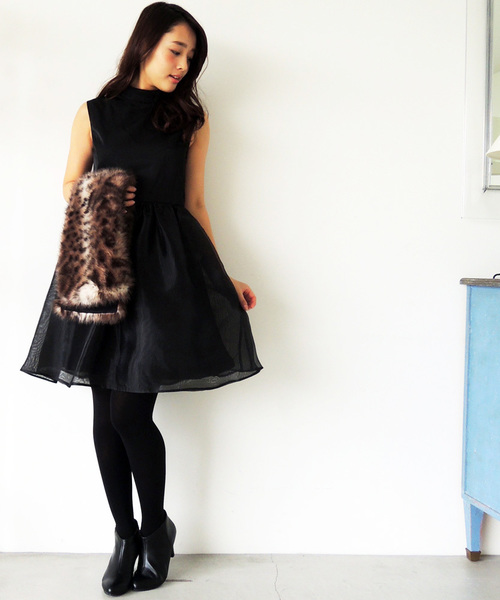 N.（N. Natural Beauty Basic）（エヌエヌナチュラルビューティーベーシック）の「【美人百花 1月号掲載】オーガンジーフレアドレス（ワンピース・レディース・ブラック/ブラック系その他・MEDIUM）」の17枚目の写真