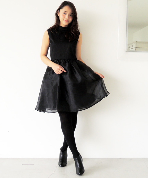 N.（N. Natural Beauty Basic）（エヌエヌナチュラルビューティーベーシック）の「【美人百花 1月号掲載】オーガンジーフレアドレス（ワンピース・レディース・ブラック/ブラック系その他・MEDIUM）」の18枚目の写真