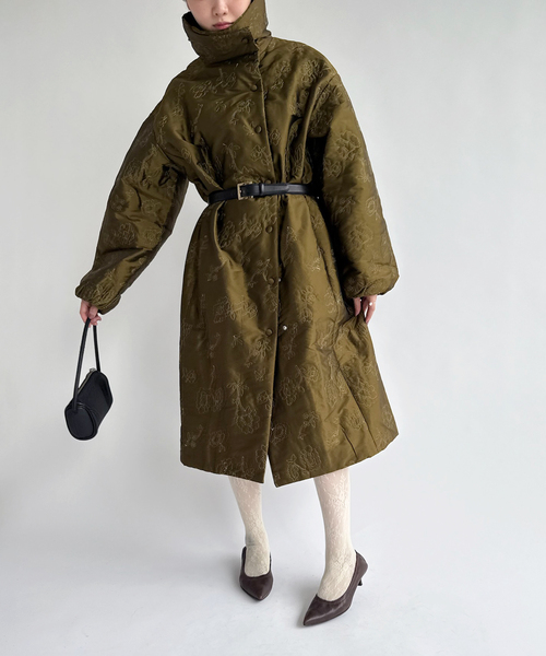 EDIT. FOR LULU（エディットフォールル）の「【ne Quittez pas/ヌキテパ】POLY DUPION FLOWER EMBROI（その他アウター・レディース・カーキ/ホワイト・FREE）」の2枚目の写真