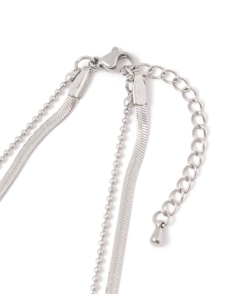 LAKOLE（ラコレ）の「[MENS]ステンレス2連ネックレス / 600710（ネックレス・メンズ・その他1/ブラック・FREE）」の4枚目の写真