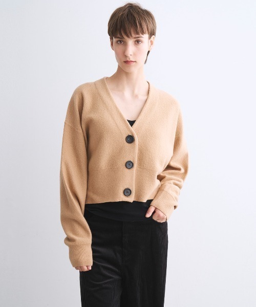 スリードッツ　カーディガン フェルトセーター カーディガン（カーディガン/ボレロ）｜three