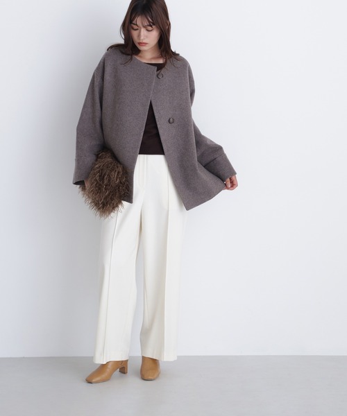 NATURAL BEAUTY BASIC（ナチュラルビューティーベーシック）の「◇【Oggi・sweet掲載】【ちょうど、いい服】楽してごめん！はくだけきちんと見えパンツ（その他パンツ・レディース・ベージュ/チャコールグレー/オフホワイト/ブラック・SMALL/MEDIUM/LARGE/P/S）」の12枚目の写真