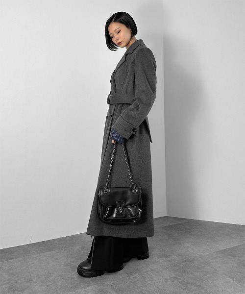 グレー トレンチコート LVロゴ付き ルイヴィトン モノグラム トレンチコート グレー 36 中古・古着通販