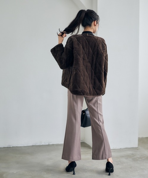 12Twelve Agenda(トゥエルブ アジェンダ)の「リバーシブルファーキルティングコート(その他アウター・レディース・チャコールグレー/ブラウン・M)」の10枚目の写真