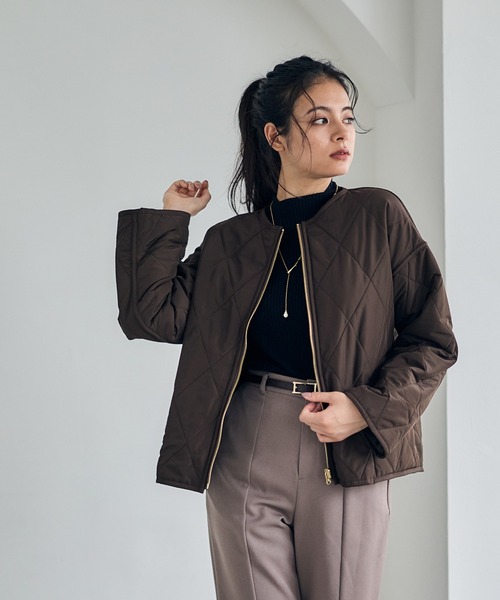 12Twelve Agenda(トゥエルブ アジェンダ)の「リバーシブルファーキルティングコート(その他アウター・レディース・チャコールグレー/ブラウン・M)」の12枚目の写真