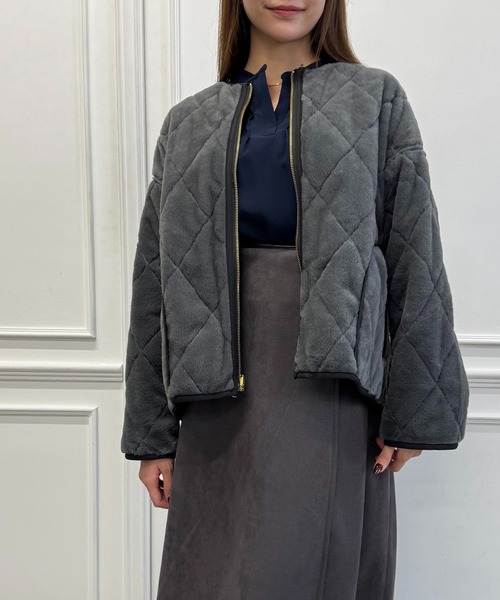12Twelve Agenda(トゥエルブ アジェンダ)の「リバーシブルファーキルティングコート(その他アウター・レディース・チャコールグレー/ブラウン・M)」の21枚目の写真