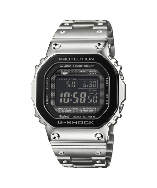 新素材 電波ソーラー スマートフォンリンク 腕時計 新品 G-SHOCK Gショック ジーショック カシオ CASIO 正規品 電波ソーラー腕時計 G-SHOCK Gショック 電波 ソーラー スマートフォンリンク フルメタル GMW-B5000PC-1JF シルバー × レインボーカラー カシオ  ORIGIN Bluetooth搭載 スクリューバック 銀色 メンズ 腕時計 日本製 （GMWB5000PC1JF）[在庫あり] |