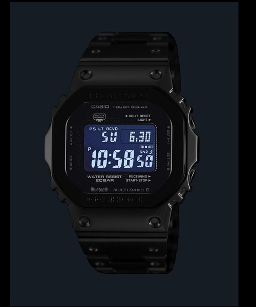 G-SHOCK(ジーショック)の「フルメタルケース / スマートフォンリンク&電波ソーラー / GMW-B5000BT-1JF(デジタル腕時計・メンズ・ブラック×シルバー・FREE)」の6枚目の写真