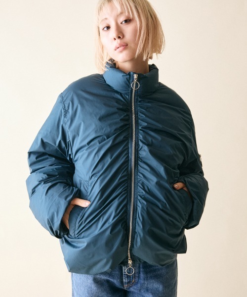 rehacer(レアセル)の「rehacer : Volume MA-1 Down Jacket / ボリューム MA-1 ダウンジャケット(ダウンジャケット/コート・レディース・グリーン/ブラック・SMALL)」の18枚目の写真