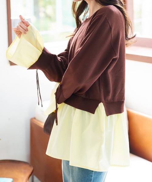 シャツレイヤード風ニットトップス（ニット/セーター）｜KOBE LETTUCE