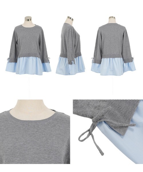 シャツレイヤード風ニットトップス（ニット/セーター）｜KOBE LETTUCE