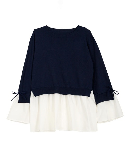 シャツレイヤード風ニットトップス（ニット/セーター）｜KOBE LETTUCE