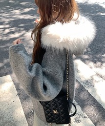 emi+（エミプラス）の「ファーフーディニットパーカー（パーカー）」