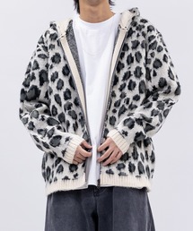 JOHN'S CLOSET（ジョンズクローゼット）の「【22】モヘアタッチ フルジップ パーカー ソリッド/ボーダー/レオパード（ニット/セーター）」