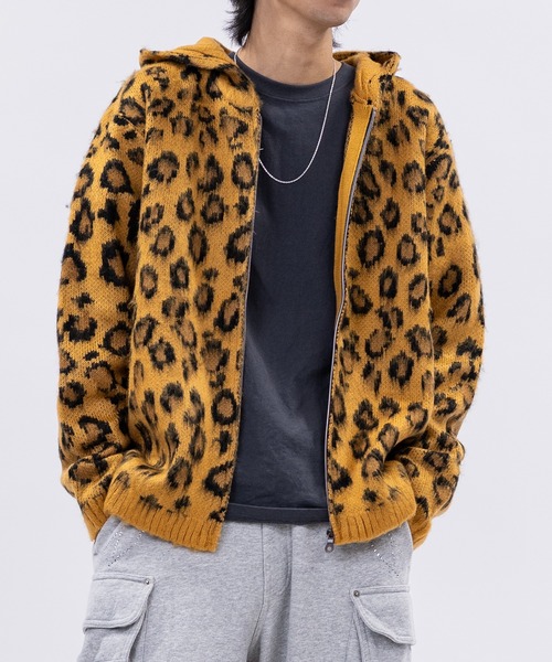 セール】【22】モヘアタッチ フルジップ ニットパーカー ソリッド