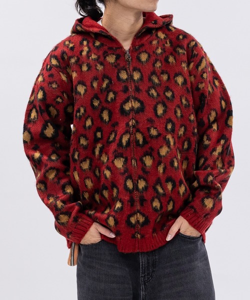 セール】【22】モヘアタッチ フルジップ ニットパーカー ソリッド