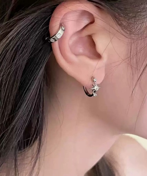 セール】【456703】クロスモチーフフープピアス/ペア（RZ）（ピアス