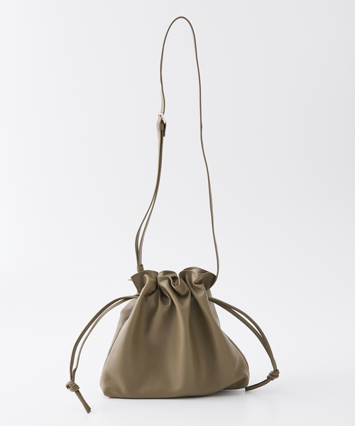 collex（コレックス）の「レザーキンチャクポシェット ショルダーバッグ（ショルダーバッグ・レディース・グレイッシュベージュ/ブラック/モスグリーン/シルバー・フリー）」の9枚目の写真