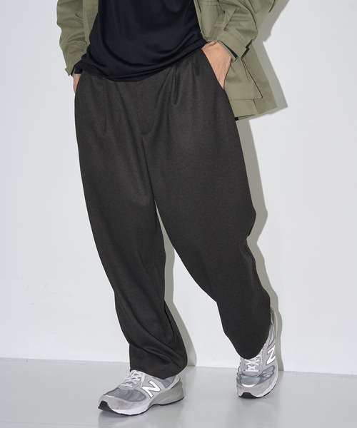 CITY TOKYO（シティトウキョウ）の「【CITY TOKYO/シティートーキョー】Warm-flex ﾜｲﾄﾞﾃｰﾊﾟｰﾄﾞﾊﾟﾝﾂ（スラックス・メンズ・ブラック/ダークブラウン・1/2）」の2枚目の写真