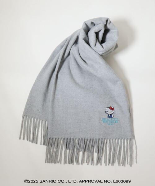 MICO COULIER（ミコクリエ）の「【HELLO KITTY × MICO COULIER】刺繍ストール（ストール/ショール・レディース・ライトグレー/オフホワイト/ブラック/グレー系その他/ブルー系その他・FREE）」の3枚目の写真