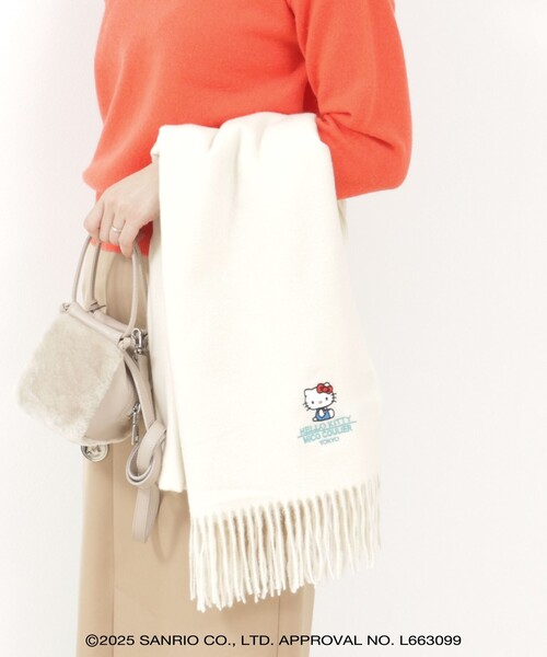 MICO COULIER（ミコクリエ）の「【HELLO KITTY × MICO COULIER】刺繍ストール（ストール/ショール・レディース・ライトグレー/オフホワイト/ブラック/グレー系その他/ブルー系その他・FREE）」の6枚目の写真