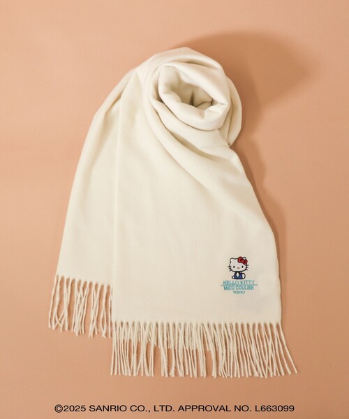 MICO COULIER（ミコクリエ）の「【HELLO KITTY × MICO COULIER】刺繍ストール（ストール/ショール・レディース・ライトグレー/オフホワイト/ブラック/グレー系その他/ブルー系その他・FREE）」の8枚目の写真