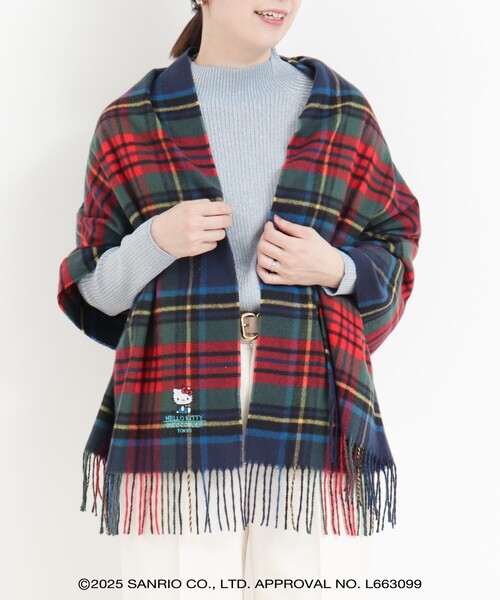 MICO COULIER（ミコクリエ）の「【HELLO KITTY × MICO COULIER】刺繍ストール（ストール/ショール・レディース・ライトグレー/オフホワイト/ブラック/グレー系その他/ブルー系その他・FREE）」の10枚目の写真