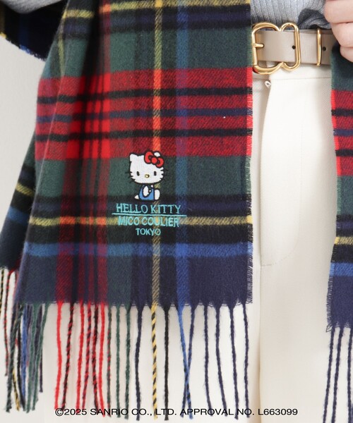 MICO COULIER（ミコクリエ）の「【HELLO KITTY × MICO COULIER】刺繍ストール（ストール/ショール・レディース・ライトグレー/オフホワイト/ブラック/グレー系その他/ブルー系その他・FREE）」の12枚目の写真