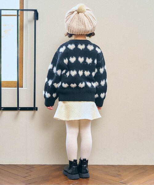 Seraph（セラフ）の「【ジュニア対応】キラキラツイードスカートパンツ（スカート・キッズ・ブラック/オフホワイト・90/100/110/120/130/140）」の4枚目の写真