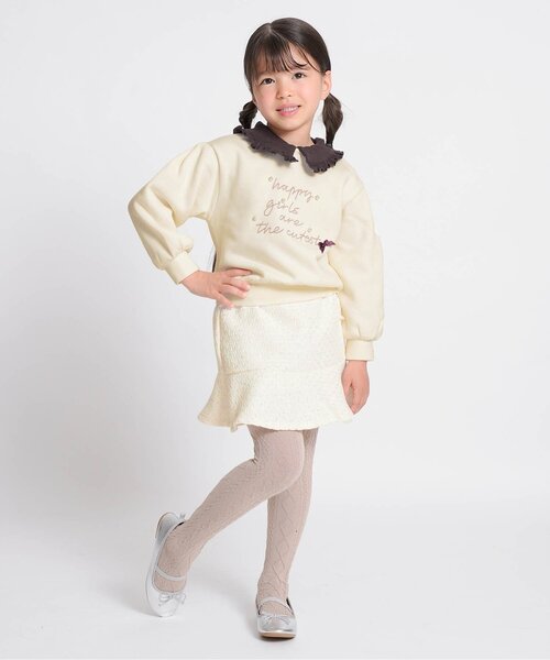 Seraph（セラフ）の「【ジュニア対応】キラキラツイードスカートパンツ（スカート・キッズ・ブラック/オフホワイト・90/100/110/120/130/140）」の5枚目の写真