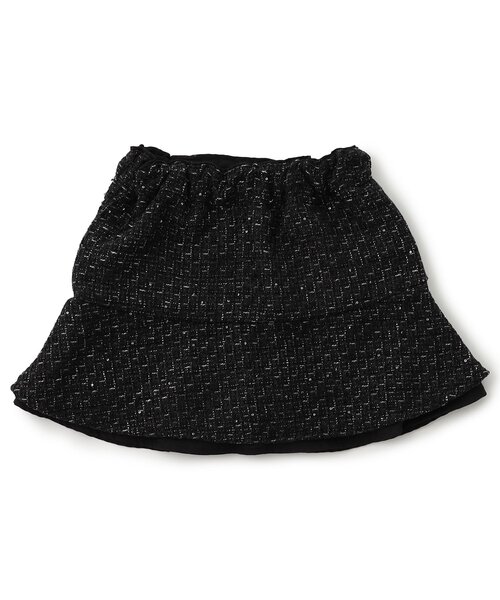 Seraph（セラフ）の「【ジュニア対応】キラキラツイードスカートパンツ（スカート・キッズ・ブラック/オフホワイト・90/100/110/120/130/140）」の7枚目の写真