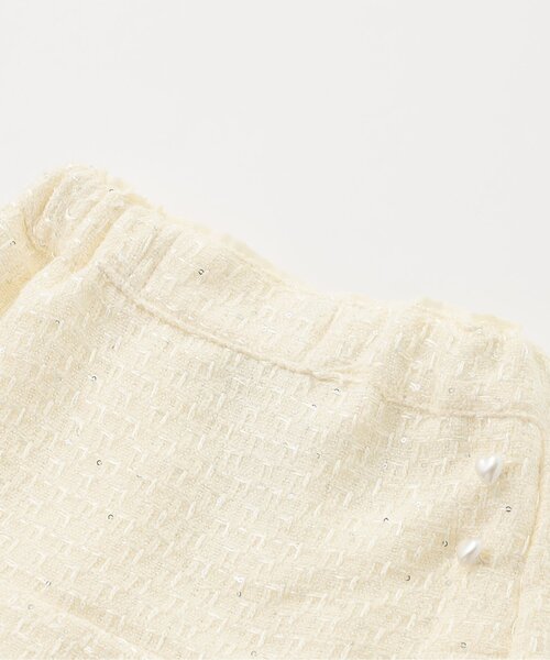 Seraph（セラフ）の「【ジュニア対応】キラキラツイードスカートパンツ（スカート・キッズ・ブラック/オフホワイト・90/100/110/120/130/140）」の9枚目の写真