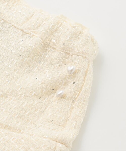 Seraph（セラフ）の「【ジュニア対応】キラキラツイードスカートパンツ（スカート・キッズ・ブラック/オフホワイト・90/100/110/120/130/140）」の10枚目の写真