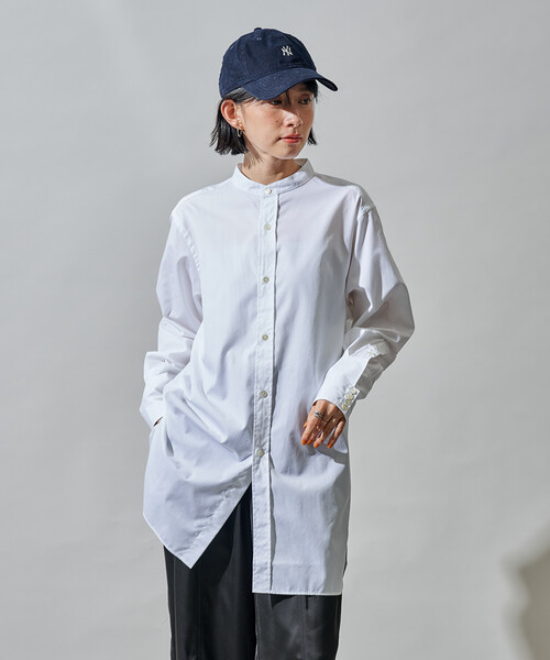 FREAK'S STORE(フリークスストア)の「Band Collar Shirt/バンドカラーシャツ(シャツ/ブラウス・レディース・ホワイト・X-LARGE/SMALL)」の6枚目の写真