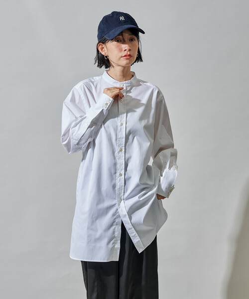FREAK'S STORE(フリークスストア)の「Band Collar Shirt/バンドカラーシャツ(シャツ/ブラウス・レディース・ホワイト・X-LARGE/SMALL)」の12枚目の写真