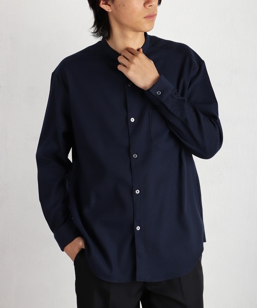WESTSEA(ウエストシー)の「ツイルストレッチシャツ ( レギュラーカラー / バンドカラー )蓄熱放電 シワ防止(シャツ/ブラウス・メンズ・ホワイト/ブラウン/ホワイト系その他/ブラウン系その他/ネイビー/ブルー系その他/ブルー/ネイビー系・M/L/XL)」の8枚目の写真