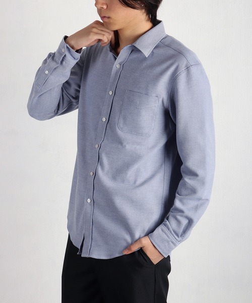 WESTSEA(ウエストシー)の「ツイルストレッチシャツ ( レギュラーカラー / バンドカラー )蓄熱放電 シワ防止(シャツ/ブラウス・メンズ・ホワイト/ブラウン/ホワイト系その他/ブラウン系その他/ネイビー/ブルー系その他/ブルー/ネイビー系・M/L/XL)」の6枚目の写真