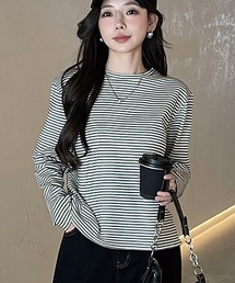 LAFFMO（ラフモ）の「プチハイネックボーダーカットソー（Tシャツ/カットソー）」