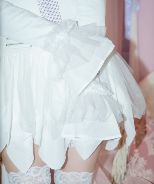 Rhinestone cross chiffon hem one-piece【公式通販】
