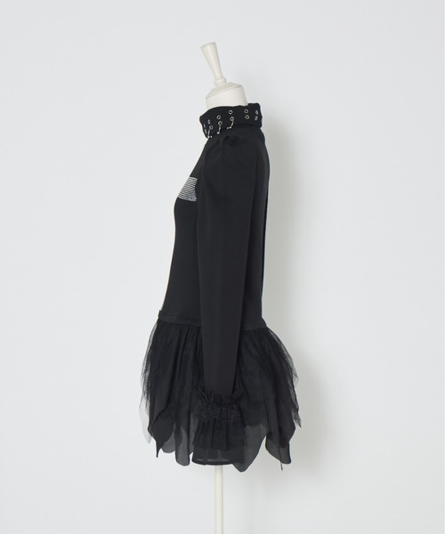 Rhinestone cross chiffon hem one-piece【公式通販】