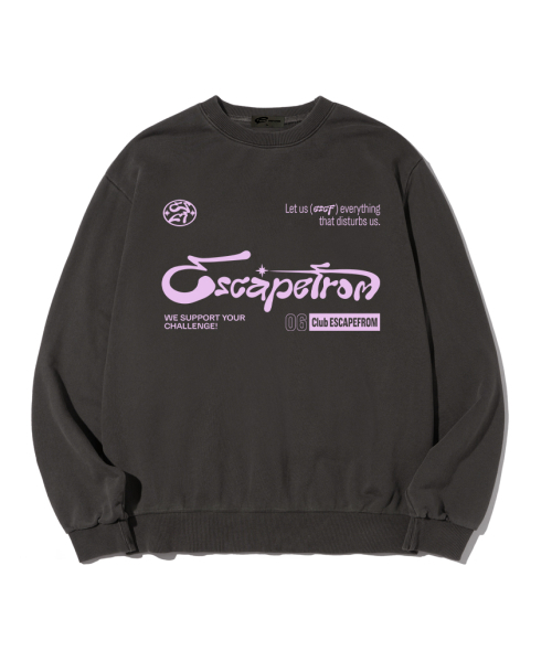 ESCAPEFROM（エスケープフロム）の「チャレンジシンボルプリントピグメントスウェットチャコール（スウェット・レディース・その他・MEDIUM/LARGE）」の2枚目の写真
