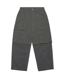 DOUBLE LAYERED CARGO PANTS - WASHED GRAY