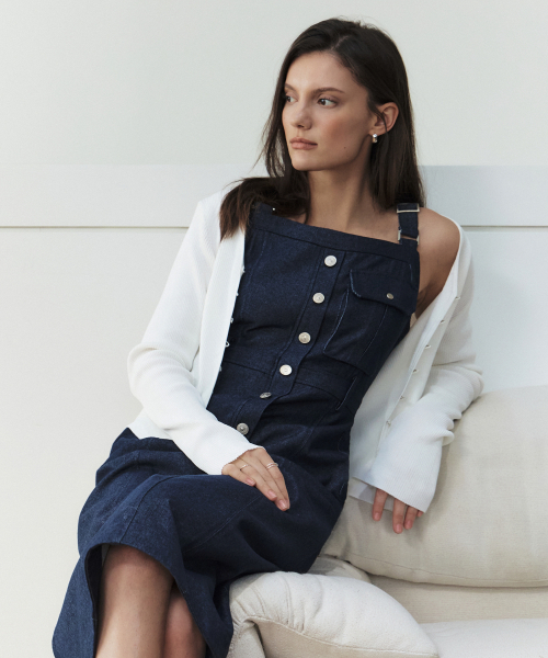 ARTID(アルティーダ)の「サスペンダーポケットスリーブレスワンピース_INDIGO(ワンピース・レディース・ダークブルー・SMALL/MEDIUM)」の2枚目の写真