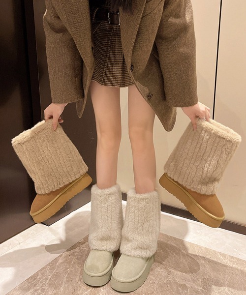 Miniministore(ミニミニストア)の「フェイクムートンブーツ 厚底ファーブーツ(ブーツ・レディース・キャメル/ライトベージュ/ブラック・25.0cm/23.5cm/24.5cm/24.0cm/23.0cm)」の18枚目の写真