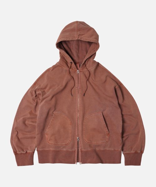 OG PIGMENT DYEING HOOD ZIPUP PARKA _ BRICK